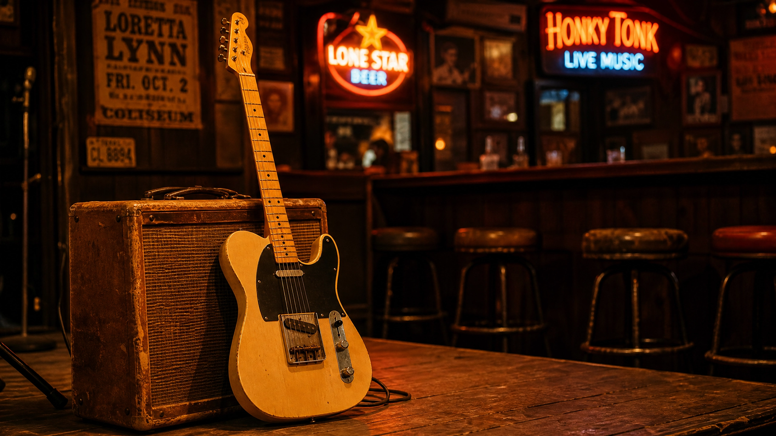 Vintage Fender Telecaster guitar and amplifier